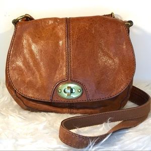 Fossil Brown Leather Crossbody Bag